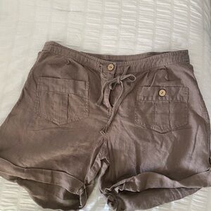 Saks Fifth Avenue  Threads khaki Linen Shorts - size medium
